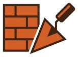 Logo : mur de briques et truelle